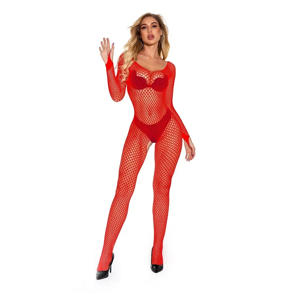 XXXL Plus Size Bodystockings Women Sexy Open Crotch Catsuit - Empire P.E
