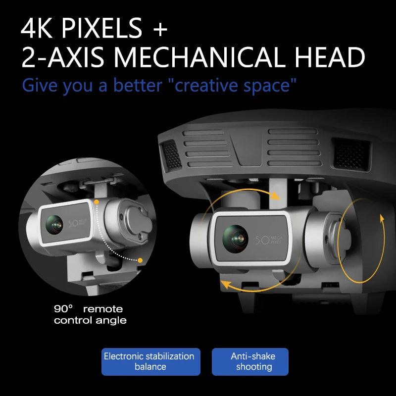 F4 Drone GPS 4K HD Mechanical Gimbal Camera System Supports TF Card Drones RC Quadcopter Stabilier Distance 2km Flight 25 Min - Empire P.E