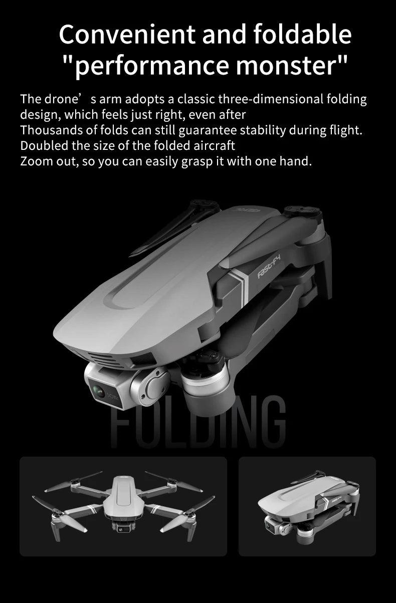 F4 Drone GPS 4K HD Mechanical Gimbal Camera System Supports TF Card Drones RC Quadcopter Stabilier Distance 2km Flight 25 Min - Empire P.E