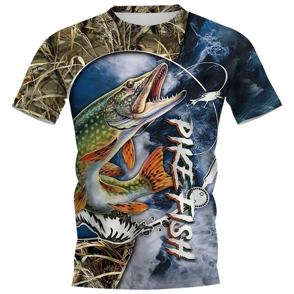 Fish Graphic Oversize Short Sleeve T-shirts - Empire P.E