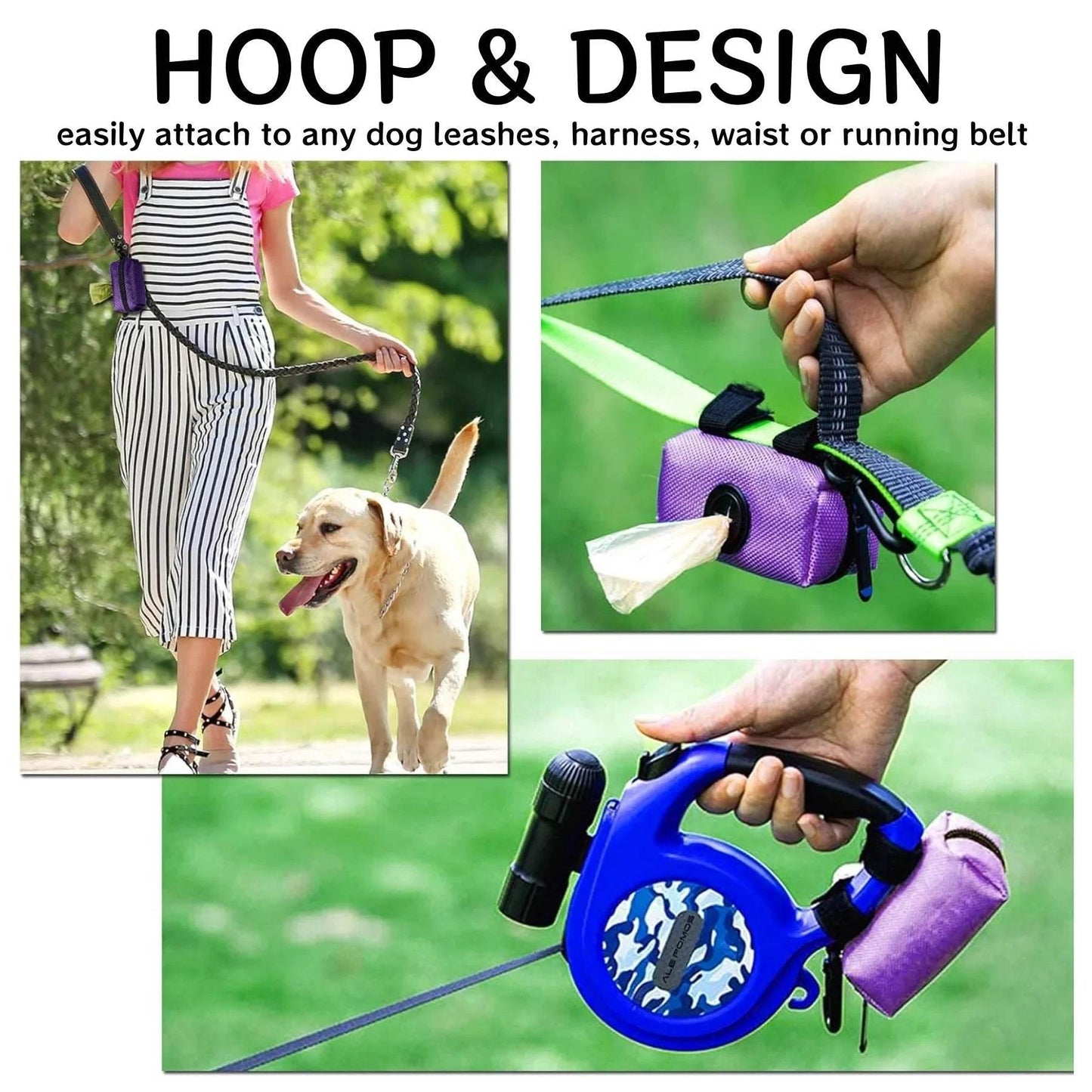 Pet Poop Bag Dispense Portable Adjustable Multifunctional Outdoor Cat and Dog Feces Bag Holder Dispenser Pet Cleaning Tools - Empire P.E