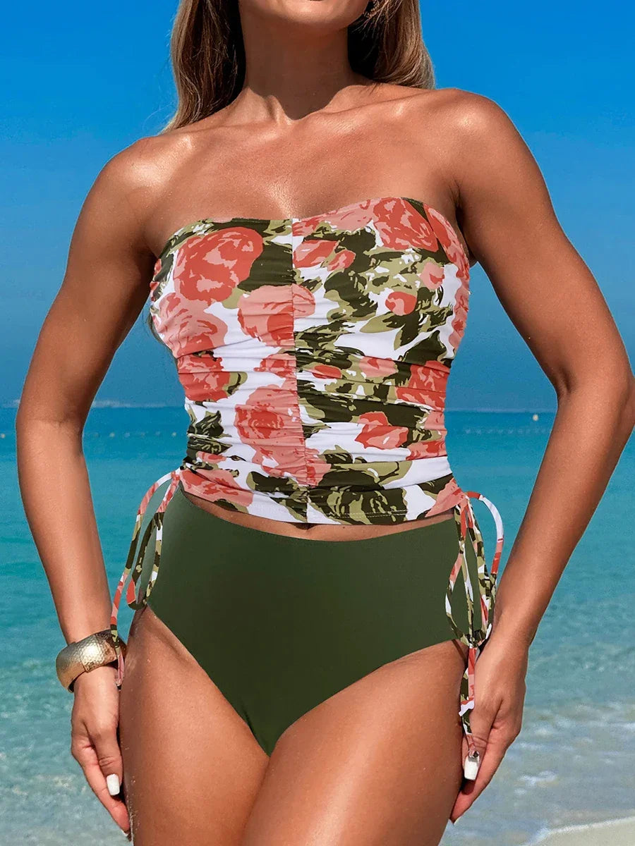 2025 Halter Tankini Two Pieces High Waist Swimsuit - Empire P.E