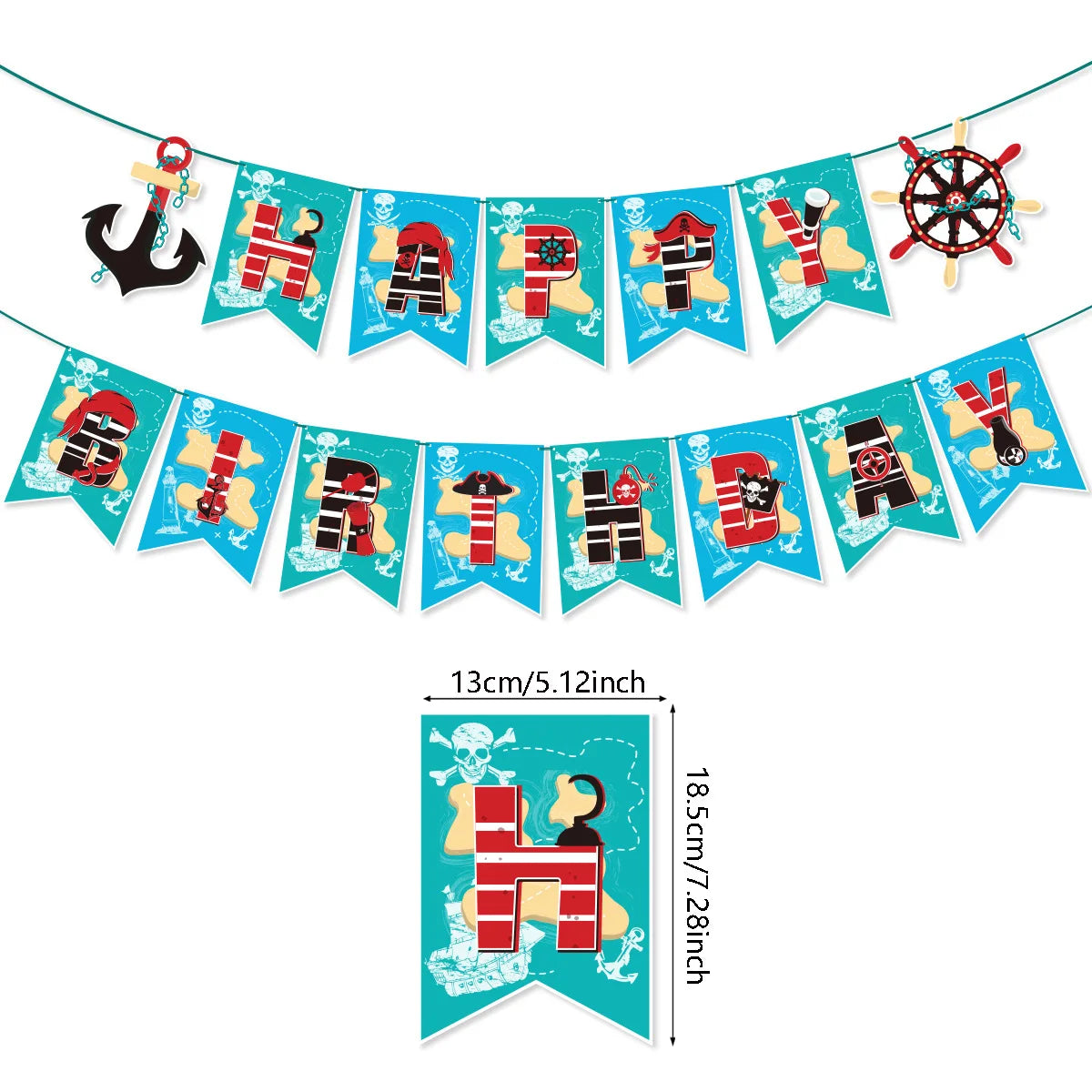 Pirate Party Decorations Dinner Plates Dessert Plates Cups Napkins Pirate Birthday Party Supplies for Kids Boys and Girls Party - Empire P.E