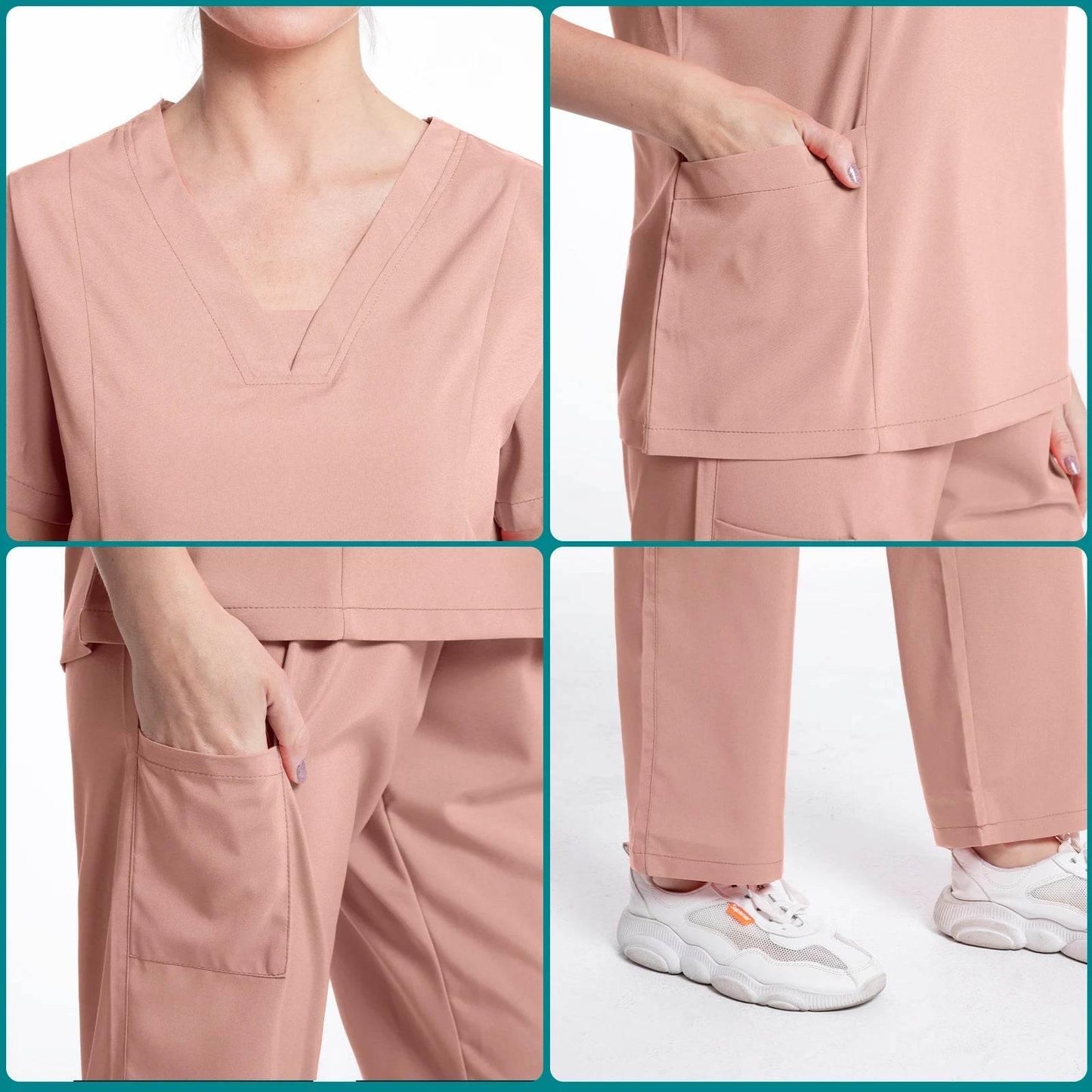 Nurse Medical Uniform High Quality Scrubs Short Sleeve Elastic Pants - Empire P.E
