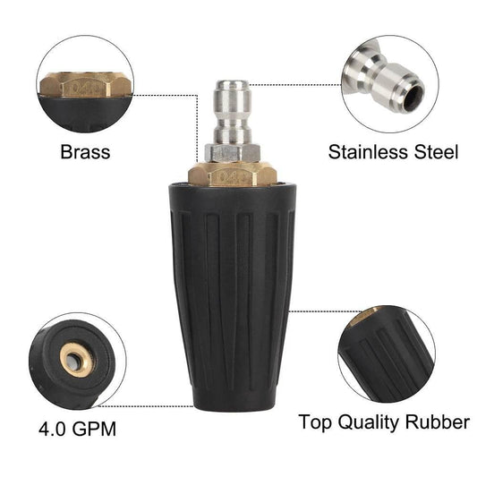 Cleaner Accessory Car Washer 4000PSI 4.0 Gpm For High Pressure Washer Rotating Turbo Nozzle 1/4 Quick Connect Water Gun - Empire P.E