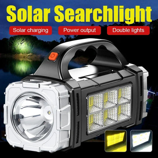 2024 Powerful LED Flashlight USB+Solar Rechargeable Flashlight - Empire P.E