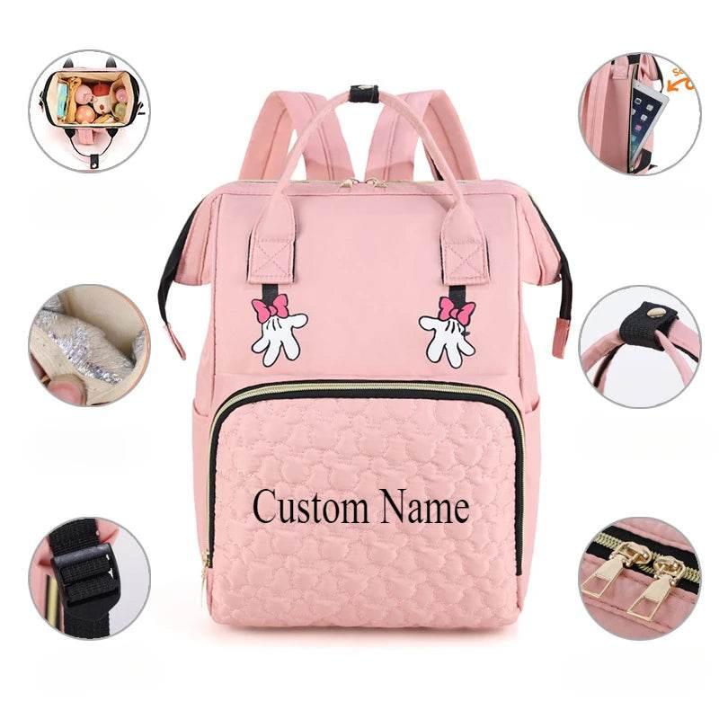 Personalized Name Mommy Bag Multi-functional Double Shoulder Storage Diaper Backpack for Outdoor Traveling Mom Gift - Empire P.E