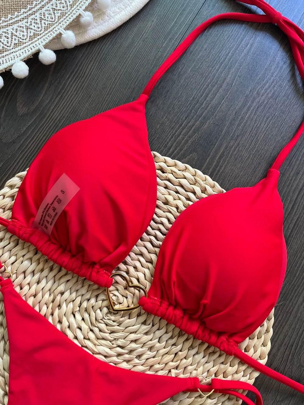 RUOTONSEPT Sexy Halter Solid color Bikini Set Women's Swimsuit Two-piece Triangle Thong Swimwear Bathing Suit Brazilian Biquinis - Empire P.E