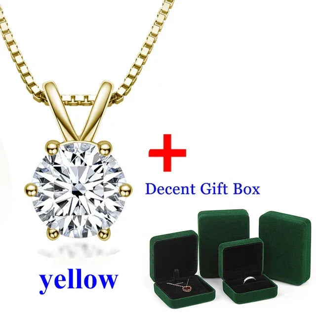 1-2ct D color Moissanite Diamond 18K Gold Plated Classic Necklaces - Empire P.E
