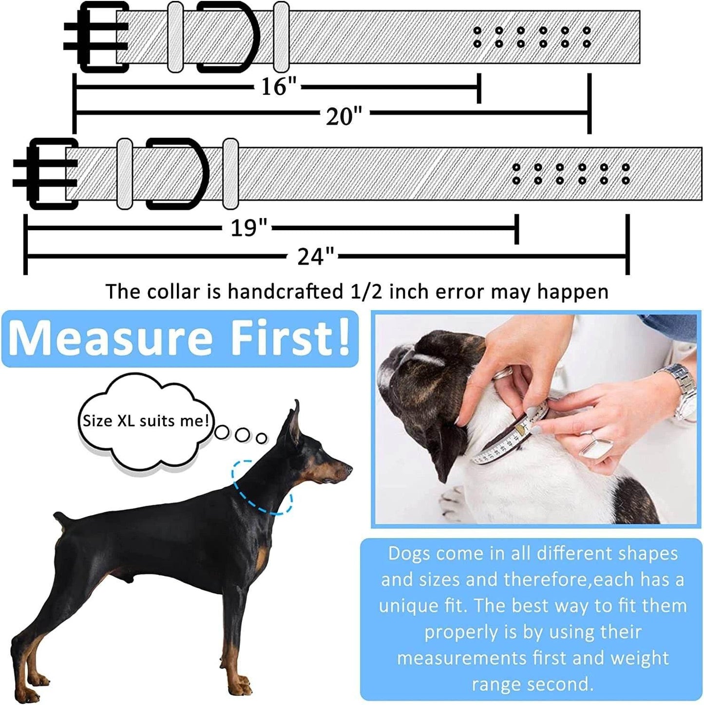 Heavy Duty Wide Military Thick Dog Collars for Large Dogs Adjustable Strong Nylon Tactical Pet Collar with 2-Rows Metal Buckle - Empire P.E