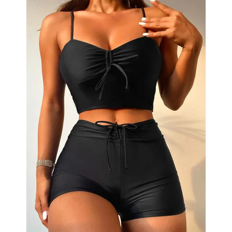 New Solid Two-Piece Bathing Suits