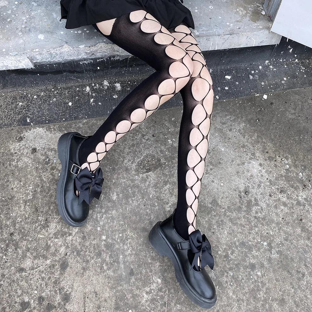 Floral Fishnet Sexy High Waist Open Crotch Lingerie - Empire P.E