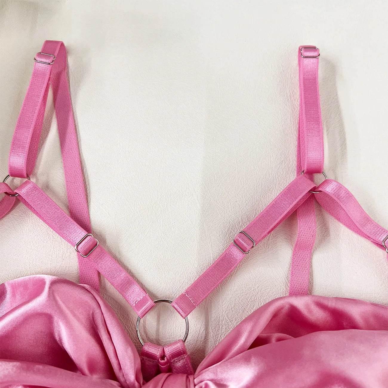 Bowknot Lingerie Open Bra Lace Up - Empire P.E