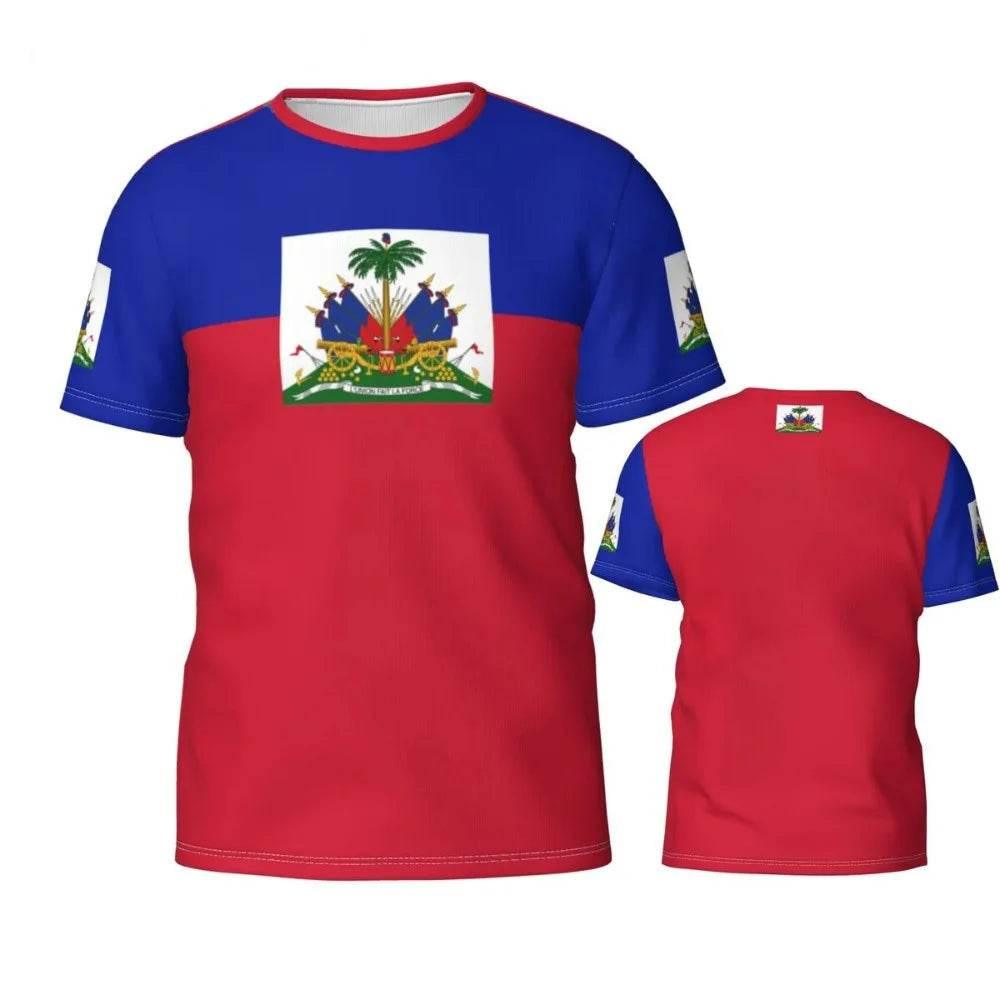Haitian Flag Badge 3d Printed T-shirt Shirt For Men And Women Football Fans Gift - Empire P.E