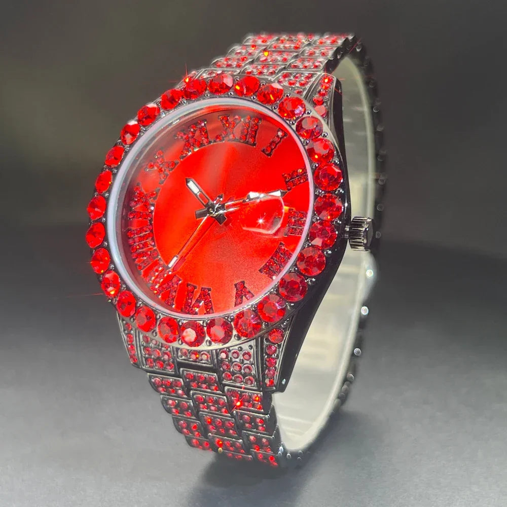 Luxury Men Diamond Quartz Wristwatch - Empire P.E