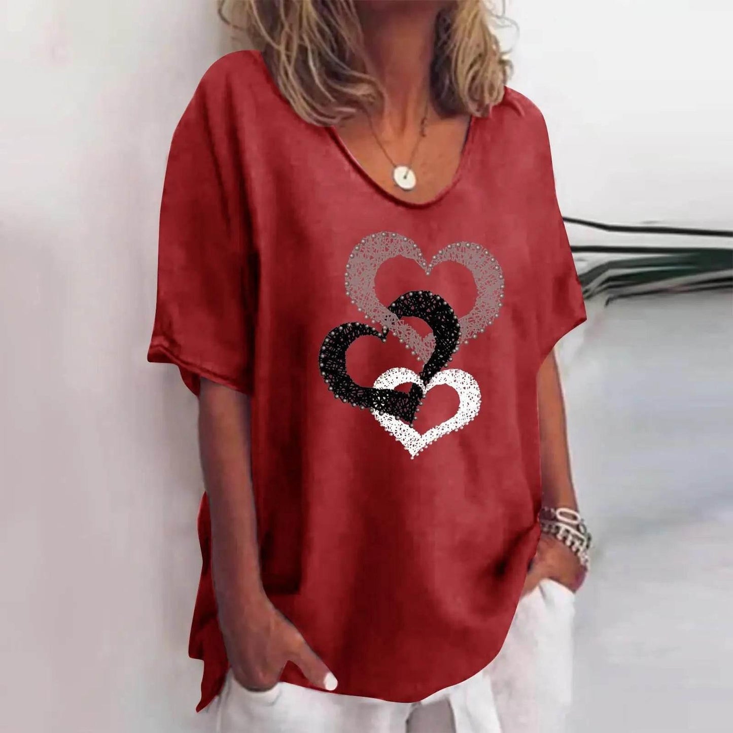 New Women'S T-Shirt Summer Short Sleeve V-Neck Top Loose Casual Female Clothing Streetwear Hip Hop Tee Harajuku T Shirt Pullover - Empire P.E