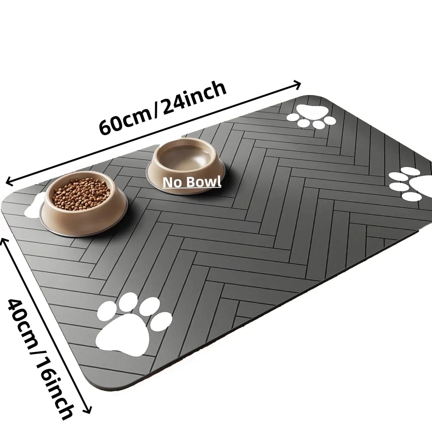 Pet Feeding Mat-Absorbent Waterproof Rubber Backing - Empire P.E