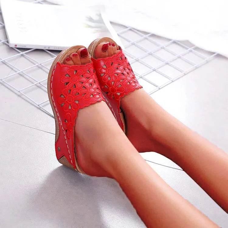 Sandals Shoes Women Summer Comfortable Women Shoe Slides Shoes Woman Wedge Walking Shoes Party Female Footwear Slippers Woman - Empire P.E
