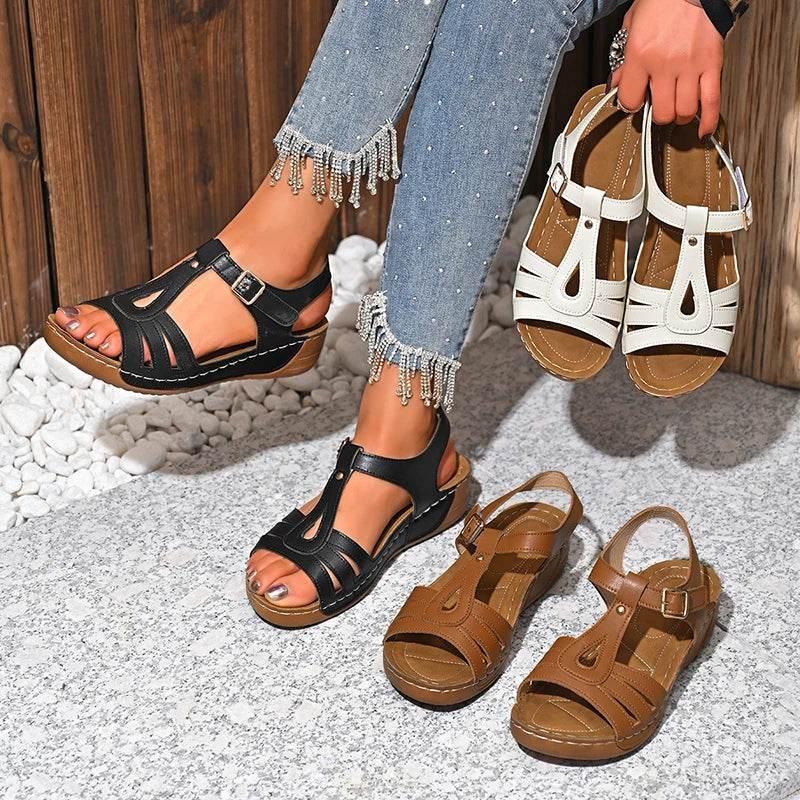 2025 Summer Women Wedge Sandals Lightweight Ankle Buckle Platform Gladiator Sandals Woman Peep Toe Non Slip Beach Sandles 36-43 - Empire P.E