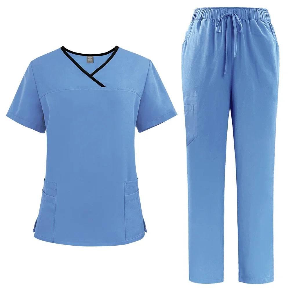 Solid Color Breathable Nursing Scrubs Women Uniforms - Empire P.E
