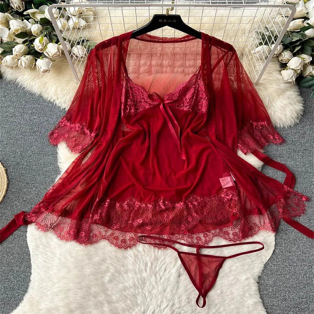 Hollow Out Cosplay Lingerie Lace Backless Jumpsuit - Empire P.E