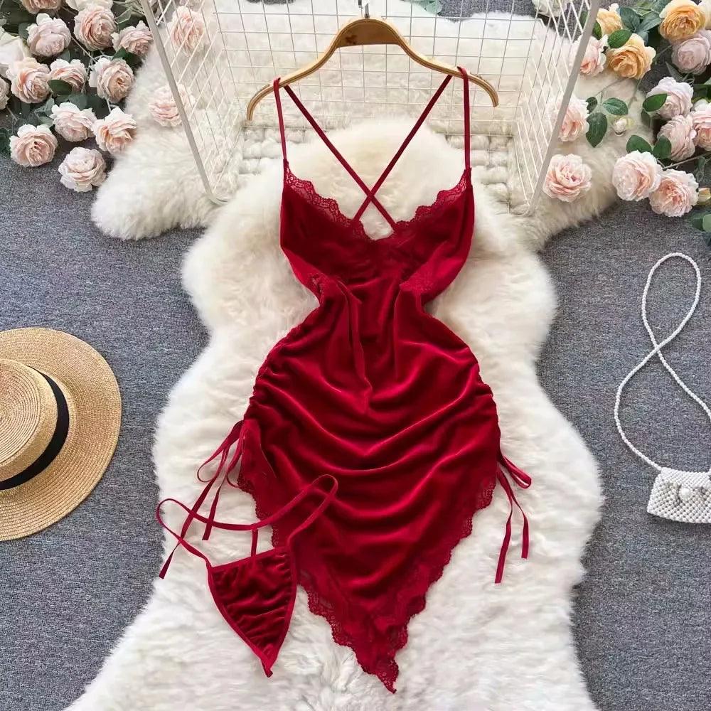 Hollow Out Cosplay Lingerie Lace Backless Jumpsuit - Empire P.E