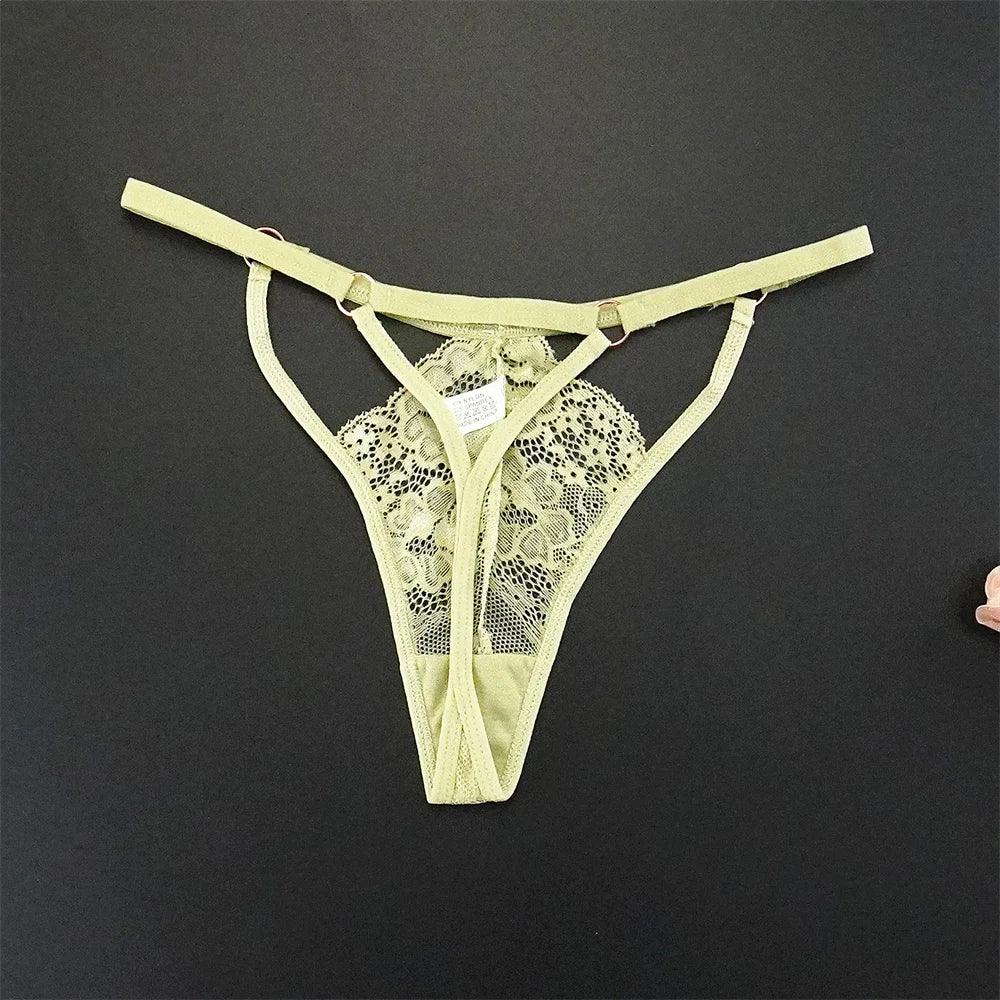 6pcs Fashion Sexy Lace Thong Low-waist with Cute Bow - Empire P.E