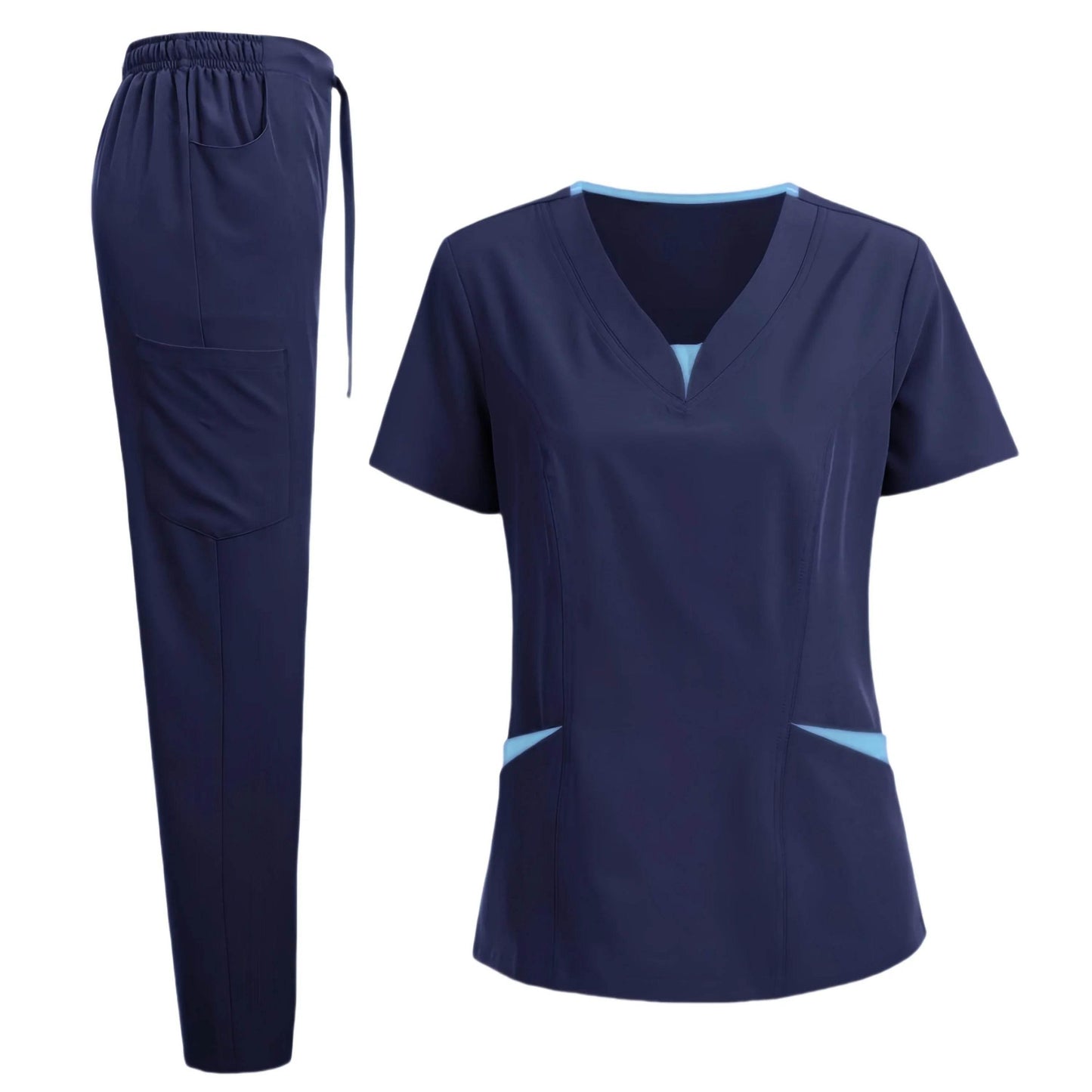 Scrub Set for Women Nurse V Neck Plus Size Scrubs Tops and Pants - Empire P.E