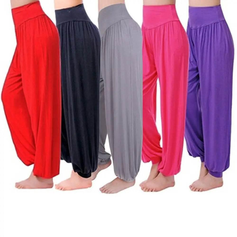 Women's Yoga Pants Comfy Harem Loose Long Pants Belly Dance Boho Sports Wide Trousers Women High Waist Yoga Pants Yoga Clothing - Empire P.E