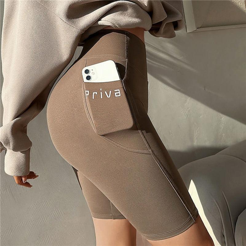 Women Yoga Sports Shorts High Waist Fitness Shorts Casual Streetwear Short Trousers Female Tight Shorts For Ladies Workout Pants - Empire P.E