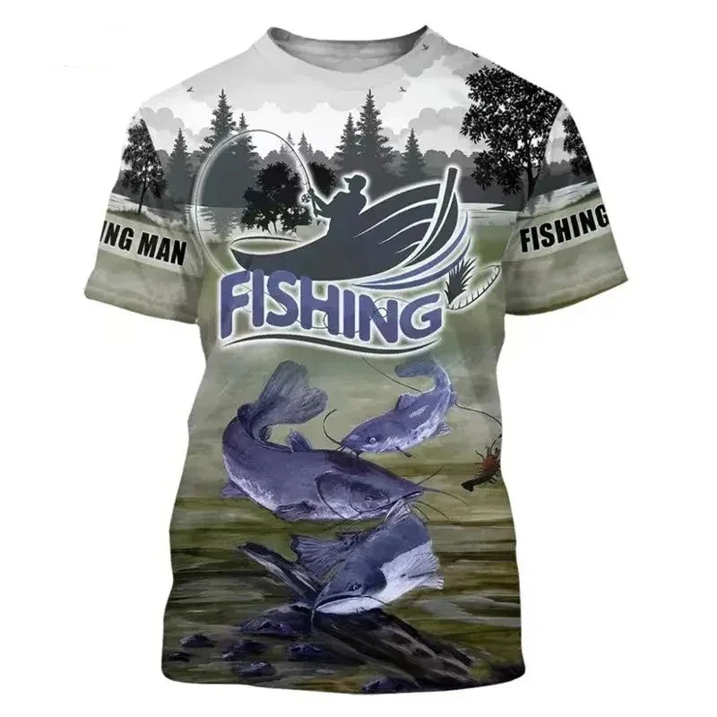 Fish Graphic Oversize Short Sleeve T-shirts - Empire P.E