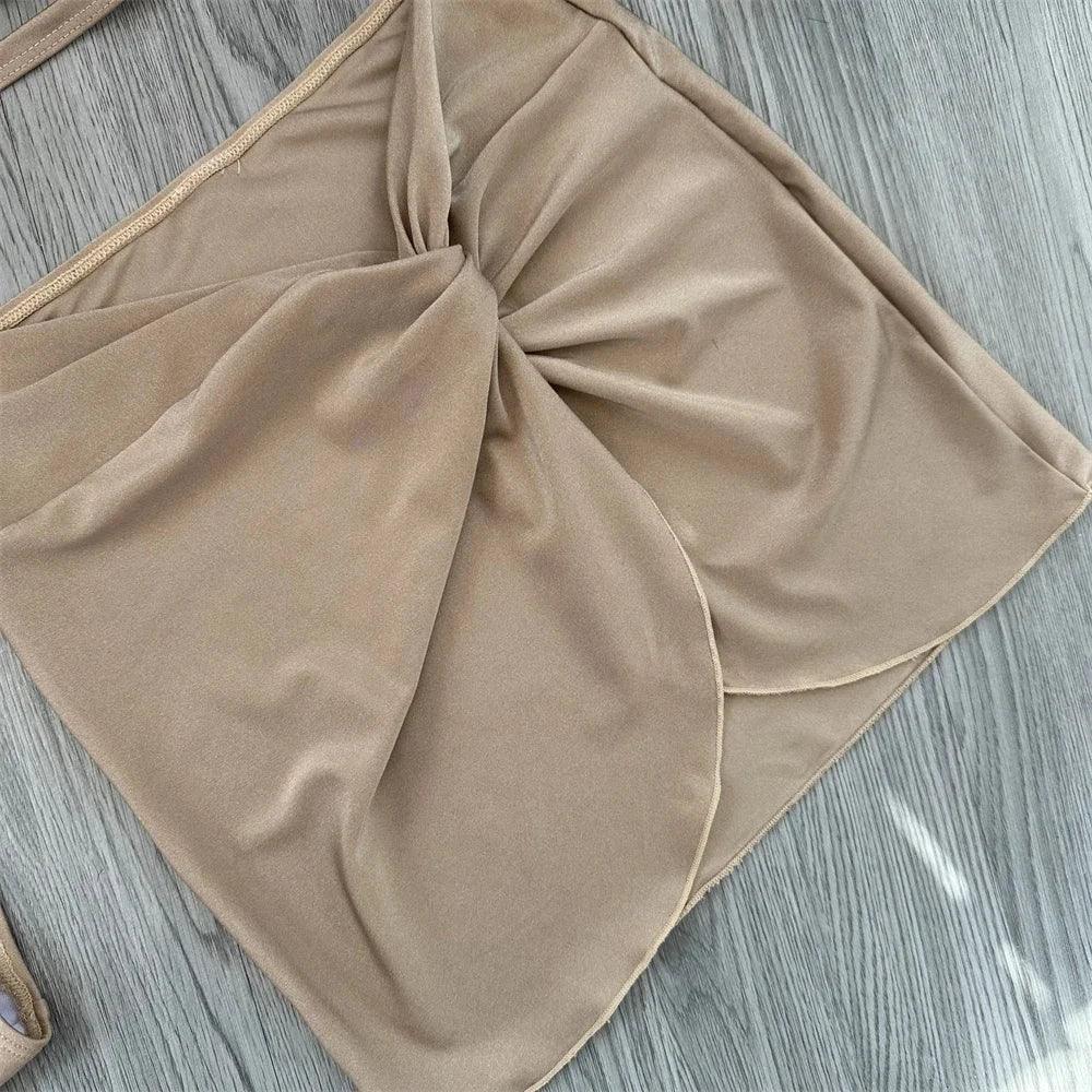 3 Piece Bikini Women Swimsuits 2025 Female Swimwear Beachwear Swimming Suit Bathing Suit Bikini Set One Shoulder Biquini - Empire P.E