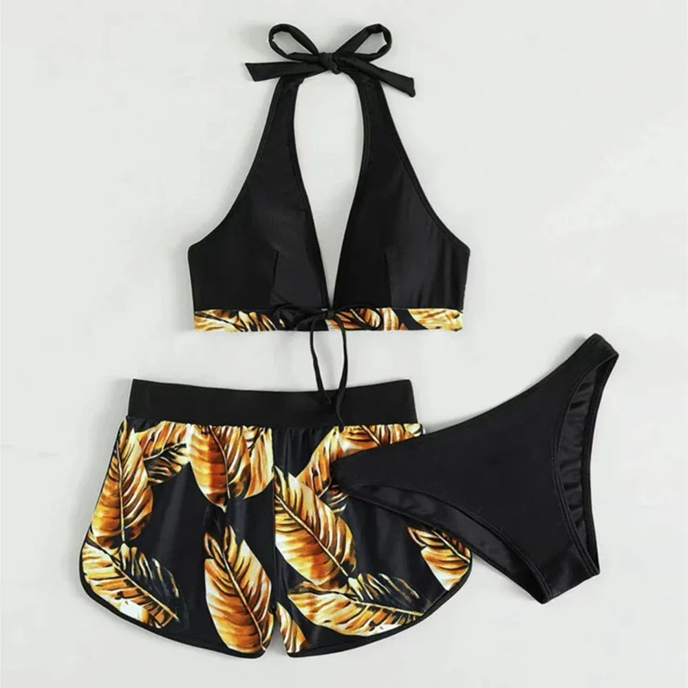 Women 2025 New Sexy Halter Bikini 3 Piece Set