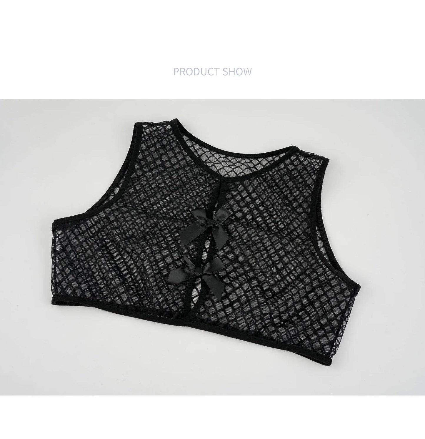 New Black Mesh Bikini Hollow Out Fishnet - Empire P.E