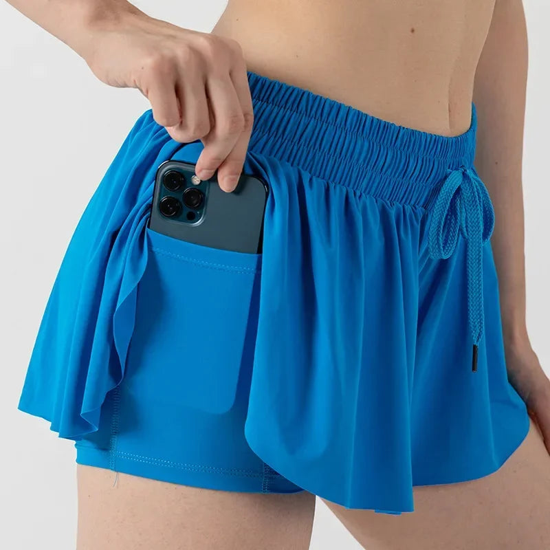 2in1 Jogger Flowy Athletic Shorts for Women - Empire P.E