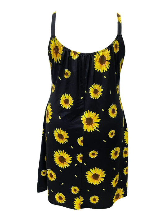 Plus Size Flower Print Strapless Dress - Empire P.E