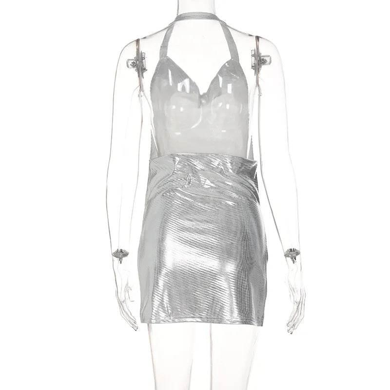 Elegant Short Dress with Hanging Neck Backless - Empire P.E