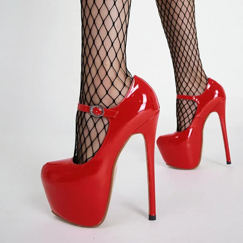 Super High Heel 17CM Pumps Platform Buckle Strap - Empire P.E