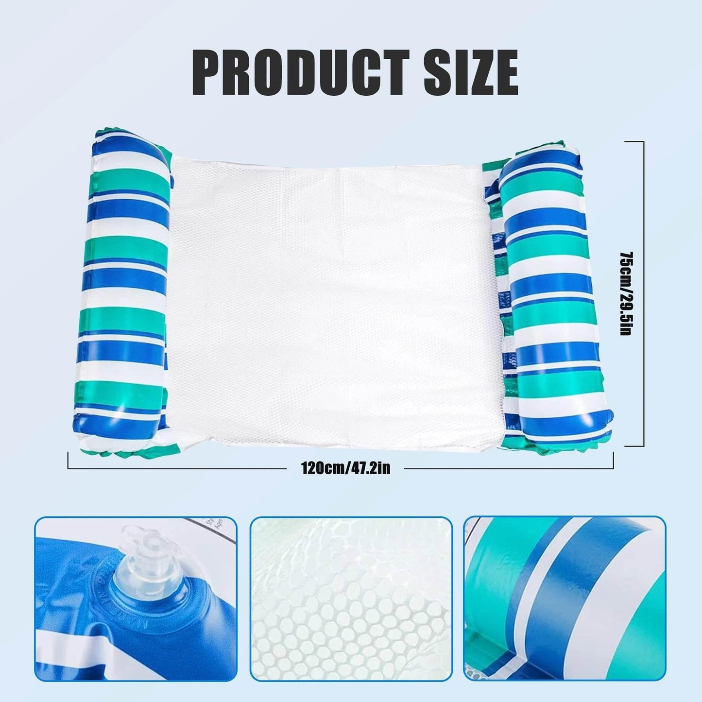 2 Pack Inflatable Floating Hammock, 4 in 1 Adult Pool Float, Inflatable Pool Mattress, with 2 Manual Air Pump, for Beach Party - Empire P.E