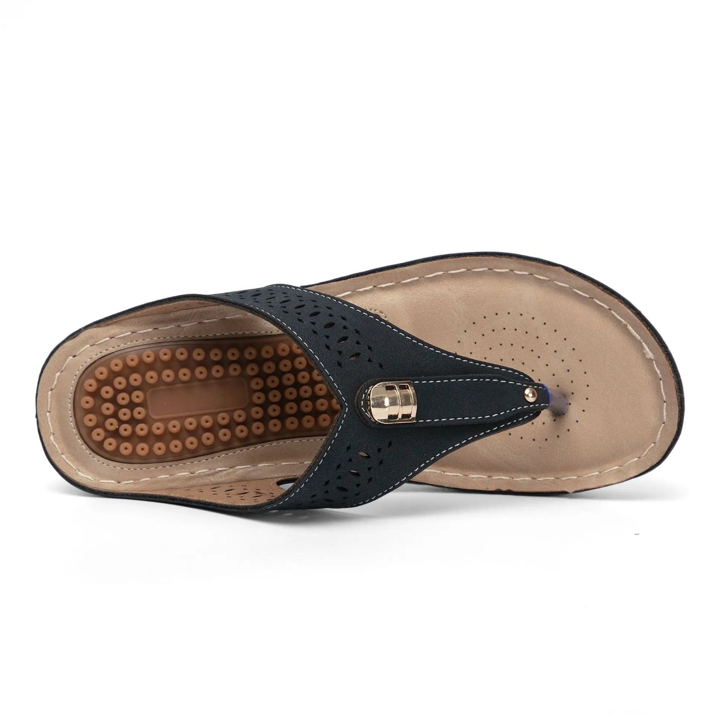 Women Sandals Summer Shoes Woman Flip Flop Flower Soft Casual Beach Sandals Slip-on Meassage Funtion Slides - Empire P.E