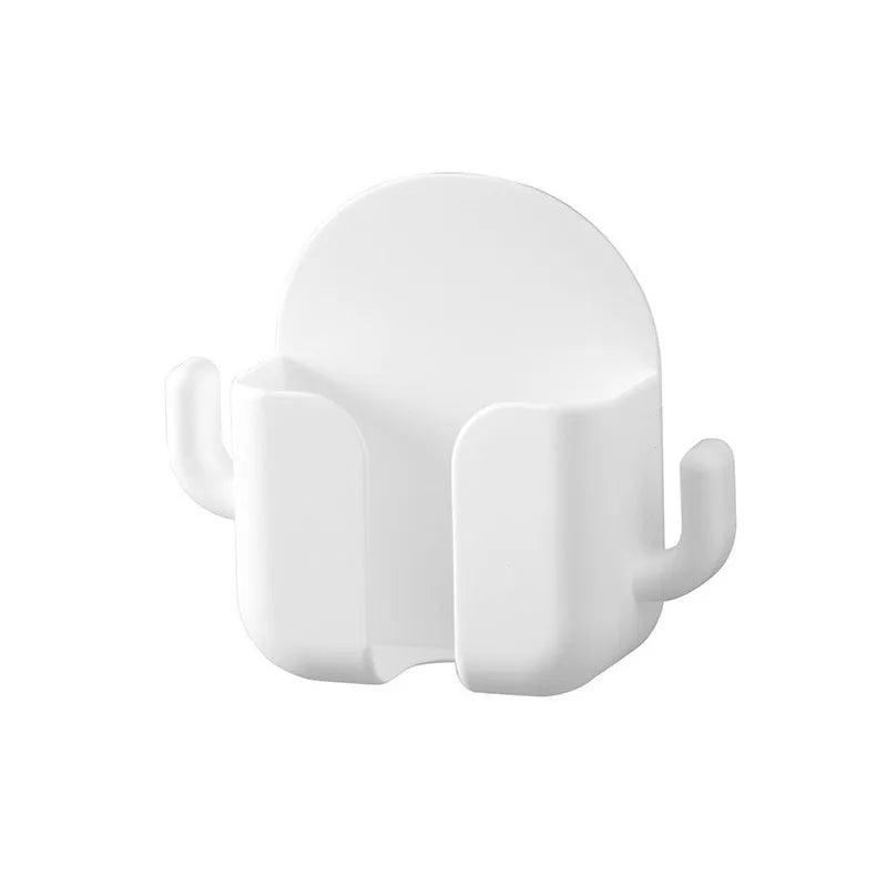 1pc Adhesive Wall Mount Phone Holder With Hooks, Storage Box ForMobile Phone Remote Control, Storage Box For Bedroom, Kitchen,Ba - Empire P.E