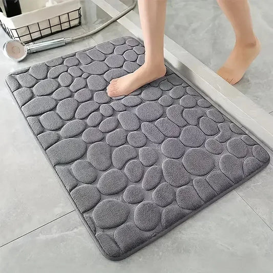 3D Non Slip Bathroom Mat Cobblestone Embossed - Empire P.E