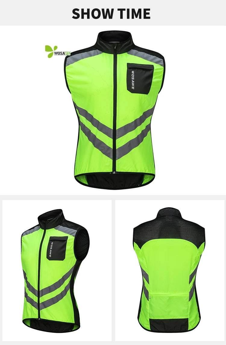 WOSAWE Cycling Vests Reflective Safety Vest Bicycle Sportswear Outdoor Running Breathable Jersey For Men Women Bike Wind Coat - Empire P.E