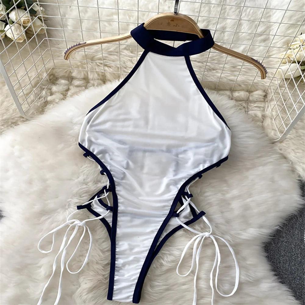 Hollow Out Cosplay Lingerie Lace Backless Jumpsuit - Empire P.E