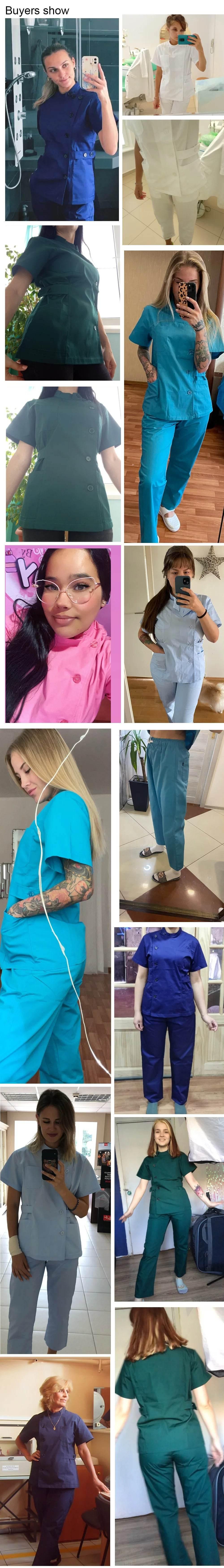 Niaahinn Health Services Scrubs Set Uniforms V-Neck Beauty Salon Work Uniform Women Sets Pet Grooming Institution Scrubs Coat - Empire P.E