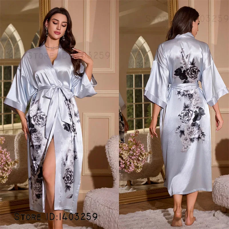 Female Long Robe Loungewear Elegant - Empire P.E