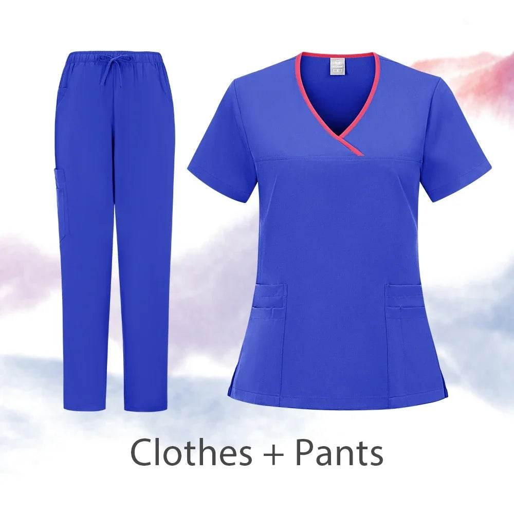 Scrubs Uniforms Sets Nurse Grey Scrubs Uniform Top for Men Hospital Medical Scrubs Unisex Clinic Nursing Surgical Uniforms Woman - Empire P.E
