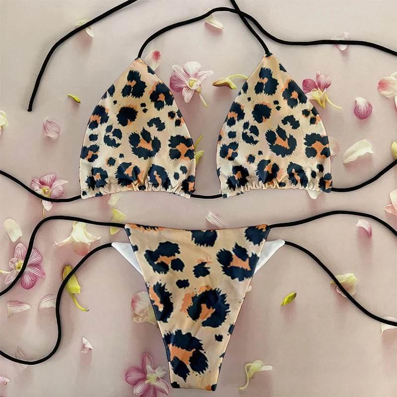 Fashion sexy bikini suit women's two-piece swimsuit leopard print summer ladies beachwear push-up swimsuit women's clothing - Empire P.E