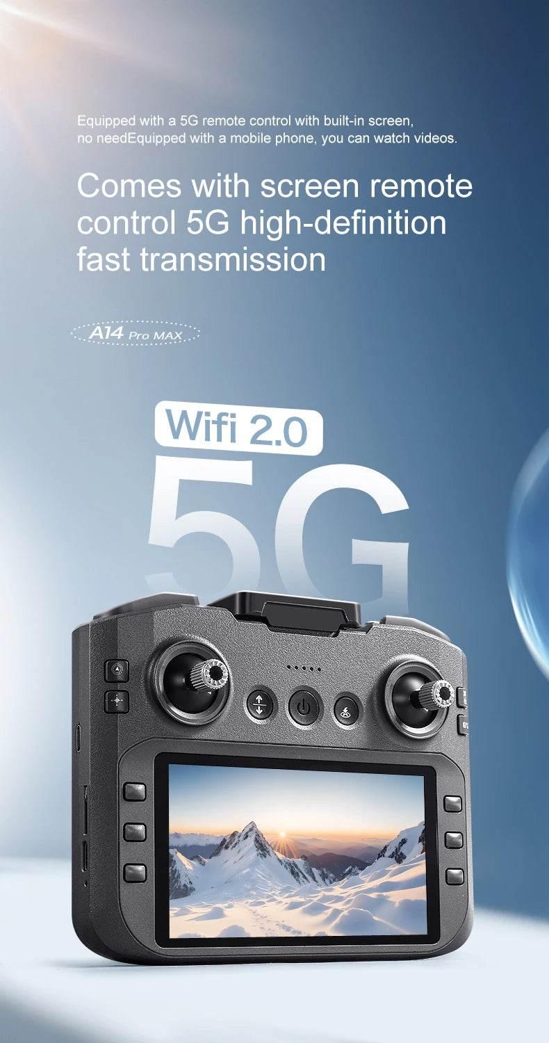 Drone with Camera Professional 4K HD Aerial Photography Dron GPS Return 4.5inch LCD Screen RC Quadcopter Three Camera Drone Toys - Empire P.E