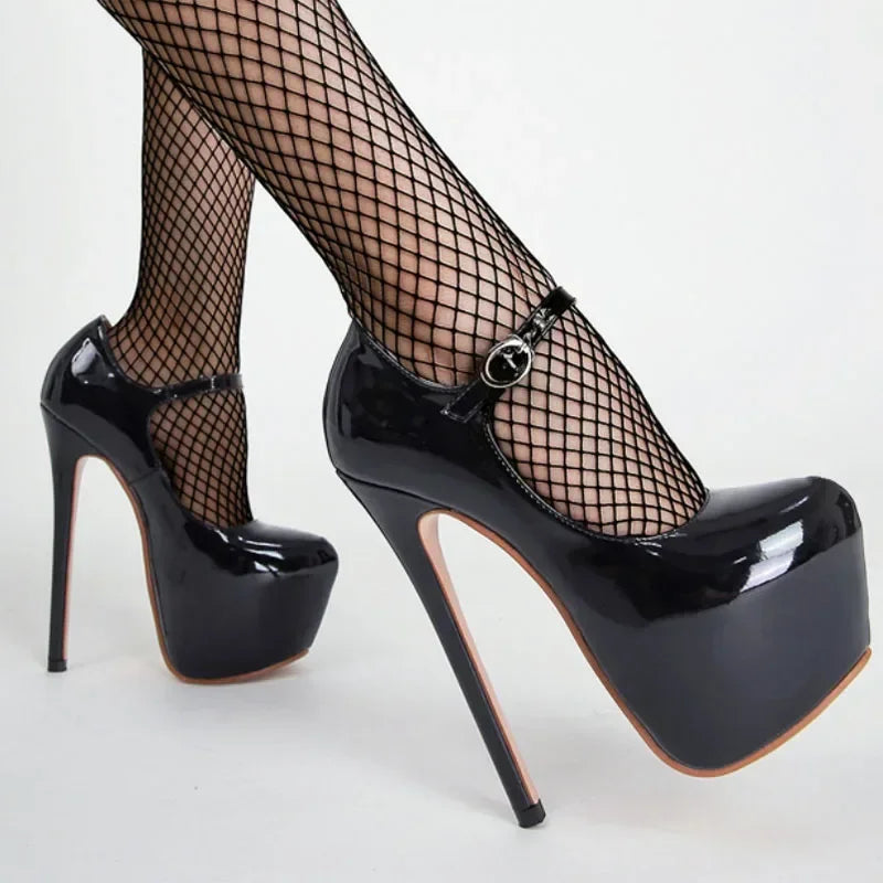 Super High Heel 17CM Pumps Platform Buckle Strap - Empire P.E